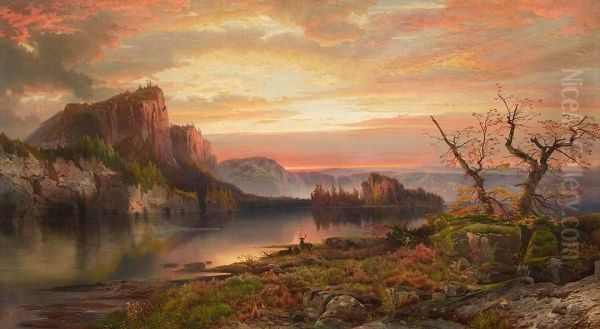 The Shores of Lake Superior Oil Painting by Thomas Moran