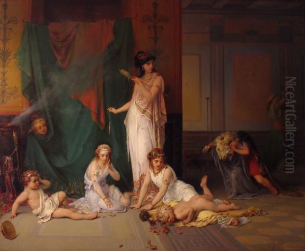 The panic Oil Painting by Pierre Olivier Joseph Coomans