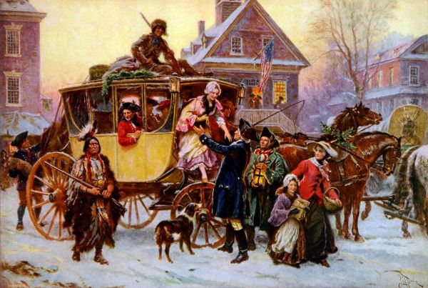 The Christmas coach 1795 Oil Painting by Jean Leon Gerome Ferris