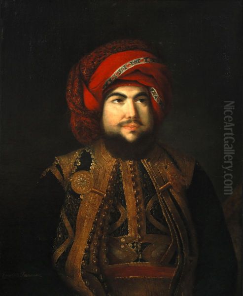 Portrait of Sidi Mohamed Machsen, Governor of Tripoli Oil Painting by Coraly de Fourmond