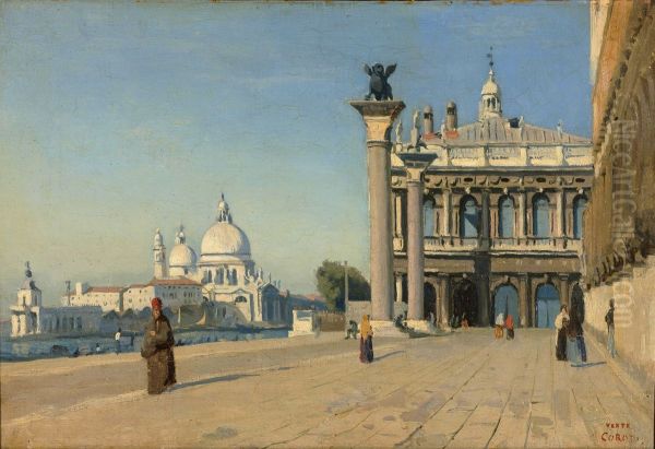 Morning in Venice Oil Painting by Jean-Baptiste Camille Corot