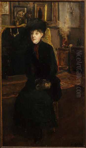 Portrait de Mary Cassat (1845-1926), peintre Oil Painting by Jacques-Emile Blanche