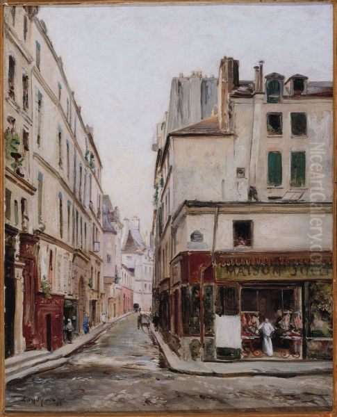 La Rue Hautefeuille Oil Painting by Emmanuel Lansyer