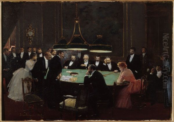 La salle de jeu Oil Painting by Jean Beraud