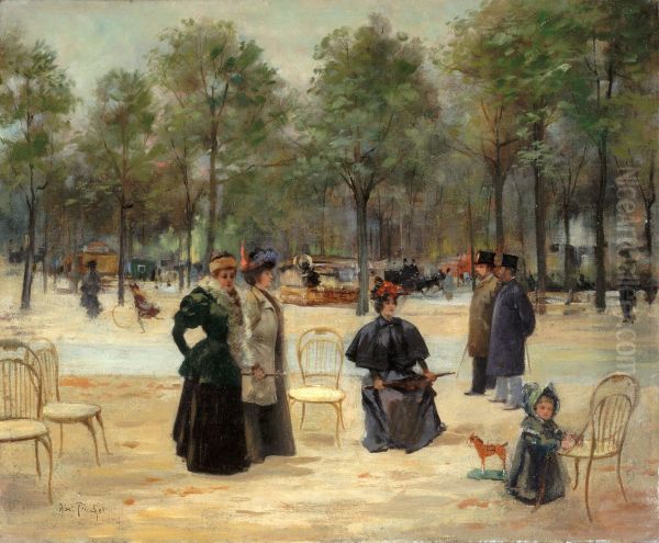 Aux Champs-Elysees Oil Painting by Louis Abel-Truchet