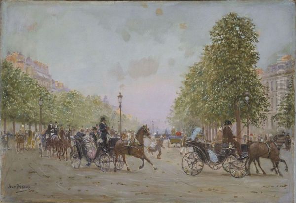 La promenade aux Champs-Elysees Oil Painting by Jean Beraud