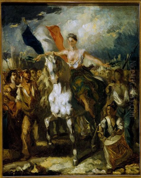 La Liberte, allegorie des journees de 1830 Oil Painting by Louis Boulanger