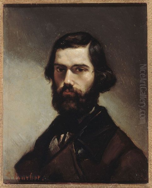 Portrait of Jules Valles (1832-1885), author Oil Painting by Gustave Courbet