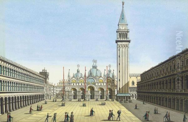 Piazza San Marco, Venice Oil Painting by Luigi Busetto