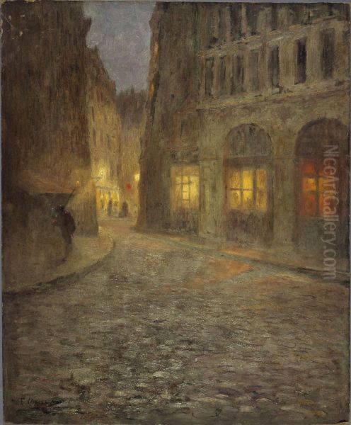 La rue de la Montagne-Sainte-Genevieve Oil Painting by Fernand Maillaud