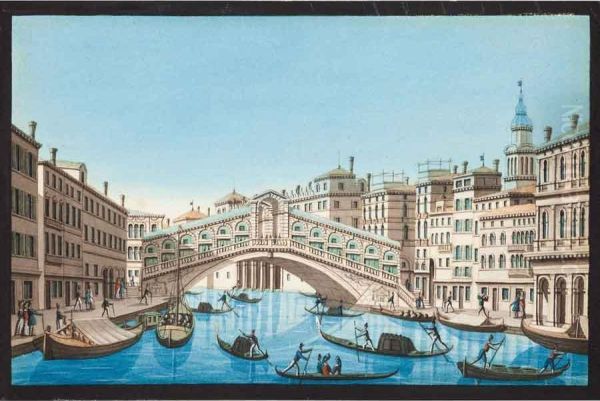 Veduta Del Canal Grande Con Il Ponte Rialto Oil Painting by Luigi Busetto