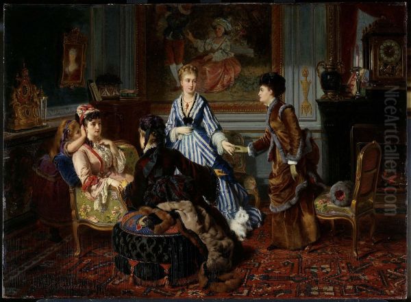 Le Jour de Madame Oil Painting by Charles-Edouard Boutibonne