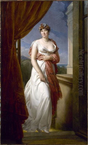 Portrait of Theresa Tallien (1773-1835) Oil Painting by Francois Gerard