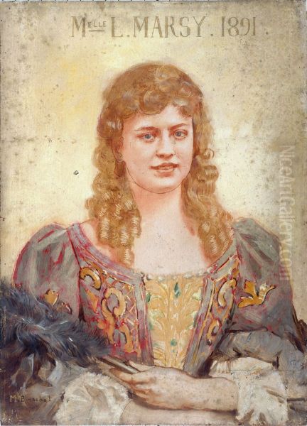 Louise Marsy (1866-1942), societaire de la Comedie-Francaise, en costume de scene Oil Painting by Marcel Baschet