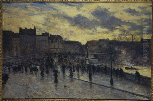 Pont Neuf, seen from Quai de la Megisserie Oil Painting by Siebe Johannes ten Cate