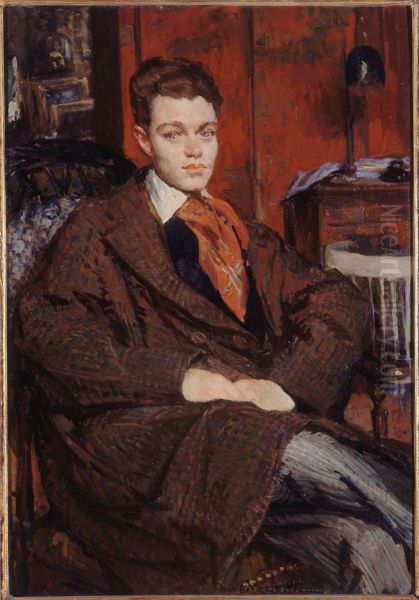 Portrait de Rene Crevel (1900-1935), ecrivain Oil Painting by Jacques-Emile Blanche