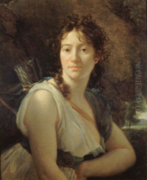 Portrait de Mademoiselle Duchesnois (1777-1835), societaire de la Comedie-Francaise, dans le role de Didon Oil Painting by Francois Gerard