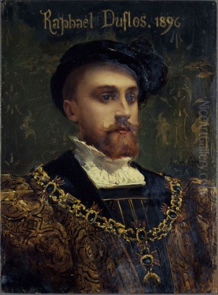 Portrait de Raphael Duflos (1857-1946), societaire de la Comedie-Francaise, dans le role de don Carlos d'Hernani Oil Painting by Leon Comerre