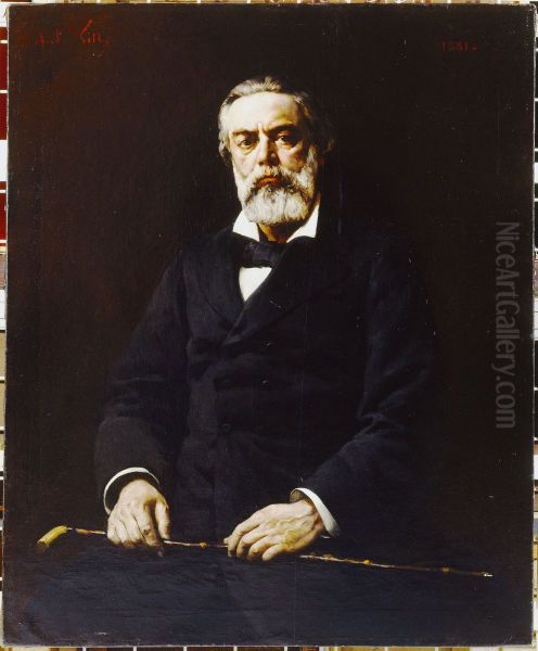 Jules Valles (1832-1885), ecrivain et journaliste Oil Painting by Andre Gill