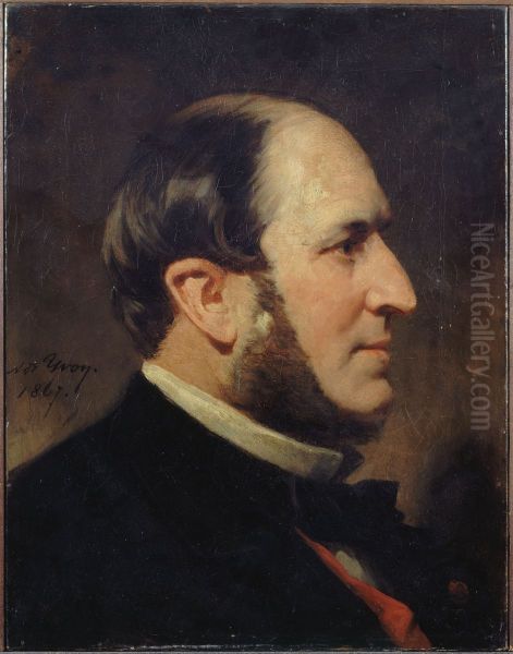 Portrait du baron Haussmann (1809-1891), prefet de la Seine Oil Painting by Adolphe Yvon