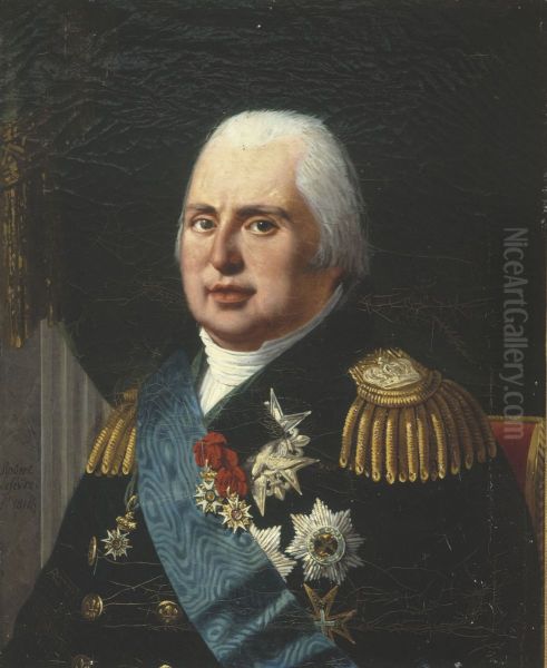 Portrait de Louis XVIII (1755-1824), roi de France Oil Painting by Robert Lefevre