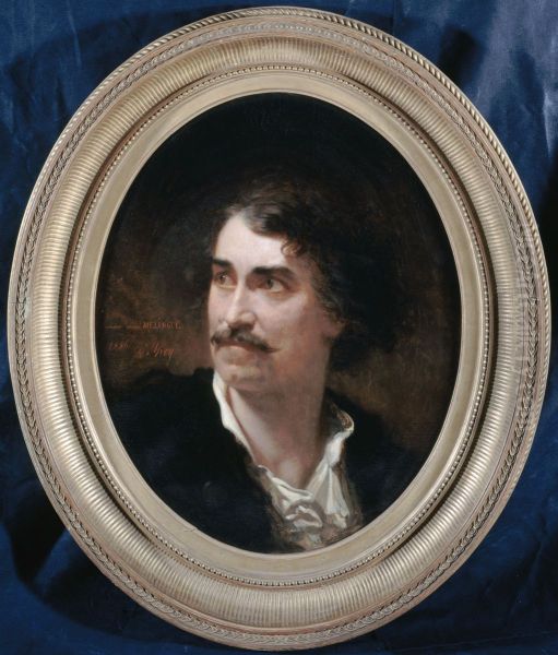 Portrait d'Etienne Melingue (1808-1875), acteur et sculpteur Oil Painting by Adolphe Yvon