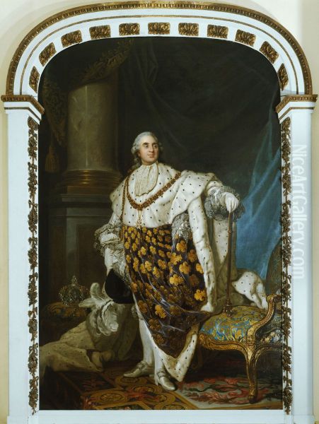 Musee Carnavalet - Louis XVI in Coronation Robes by Joseph Duplessis Oil Painting by Joseph-Siffred Duplessis