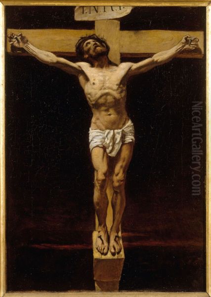 Le Christ en croix, esquisse pour la salle d'audience de la Cour des Assises du Palais de Justice de Paris Oil Painting by Leon Bonnat