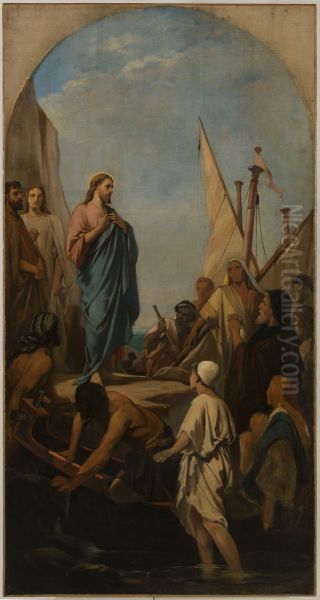 Esquisse pour Saint-Louis-en-l'Ile : Le Christ prechant Oil Painting by Charles Camille Chazal