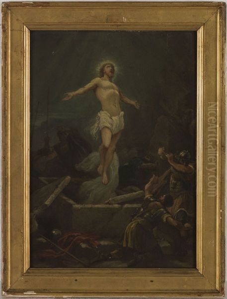 Esquisse pour l'eglise de Saint-Pierre-Saint-Paul de Montreuil-sous-Bois : La Resurrection de Jesus Christ Oil Painting by Paul Philippoteaux