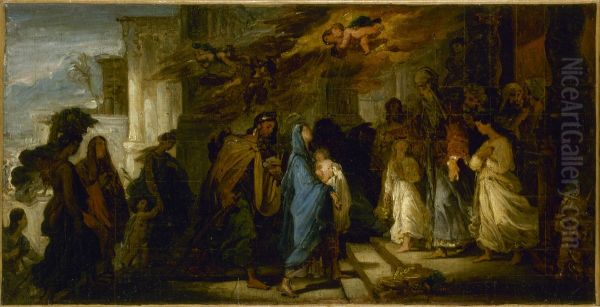 Esquisse pour l'eglise Notre-Dame-de-Lorette : la Presentation au temple Oil Painting by Francois Joseph Heim