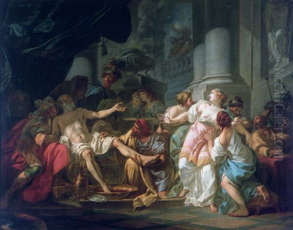 The Death of Seneca Oil Painting by Jacques-Louis David