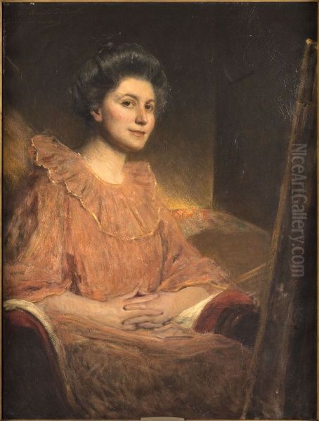 Portrait d'Angele Delasalle Oil Painting by Jean-Joseph Benjamin-Constant