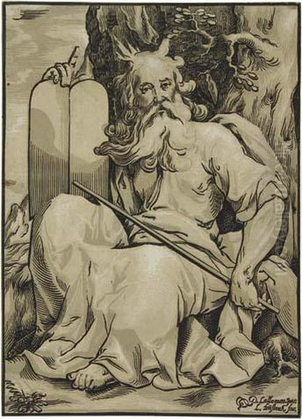 Moses With The Tablets Of The Law Oil Painting by Ludolph Businck