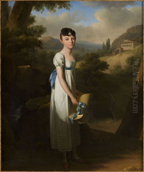 Portrait de Mademoiselle Athenais d'Albenas Oil Painting by Louis-Leopold Boilly