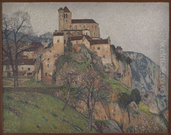 Saint-Cirq-Lapopie Oil Painting by Henri-Jean Guillaume Martin