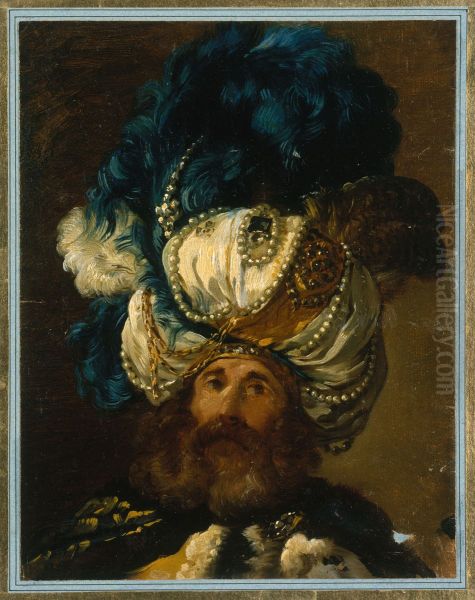 Ambassadeur du Mogol Oil Painting by Joseph-Marie Vien