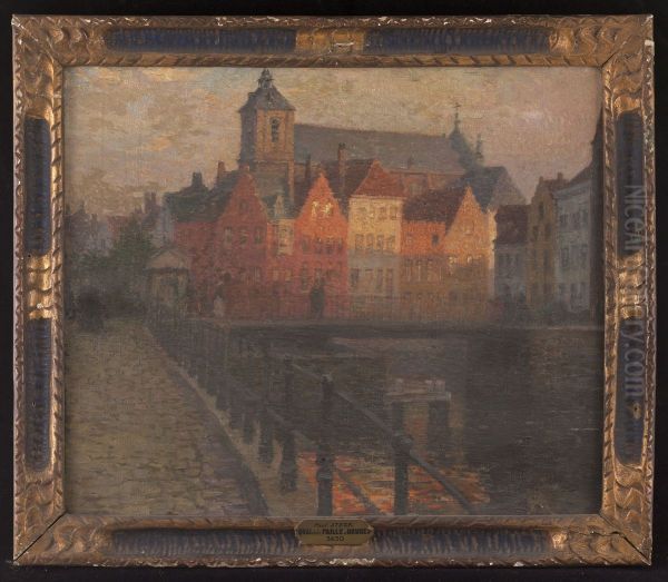 Quai de la Paille a Bruges Oil Painting by Paul Steck