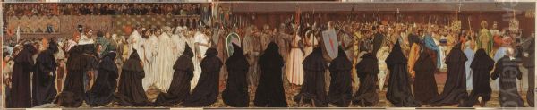 Les funerailles de Charles le Bon, comte de Flandre, celebrees a Bruges le 22 avril 1127 Oil Painting by Jan van Beers