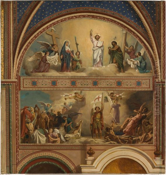 Esquisse pour l'eglise de Saint-Germain-des-Pres : Le Jugement Dernier Oil Painting by Alexandre Hesse