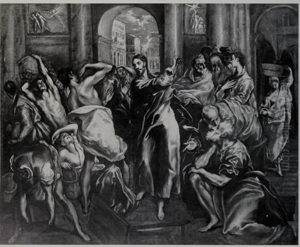 Christ Driving the Money Changers from the Temple Oil Painting by El Greco