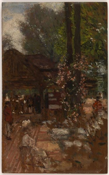 Etude pour le Cercle de l'ile de Puteaux (P2710) Oil Painting by Henri Gervex