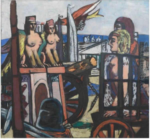 Der Abtransport der Sphinxe Oil Painting by Max Beckmann