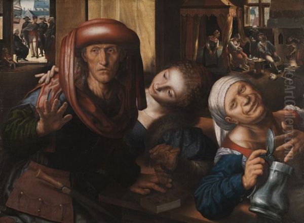 Lockere Gesellschaft Oil Painting by Jan Sanders Van Hemessen