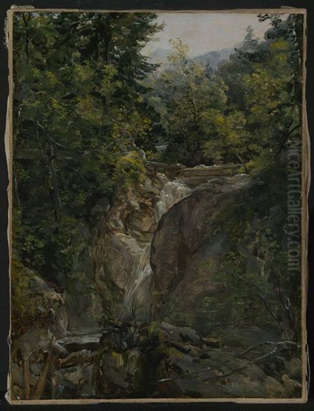 Wasserfall bei Ohlstadt Oil Painting by Johann Georg von Dillis