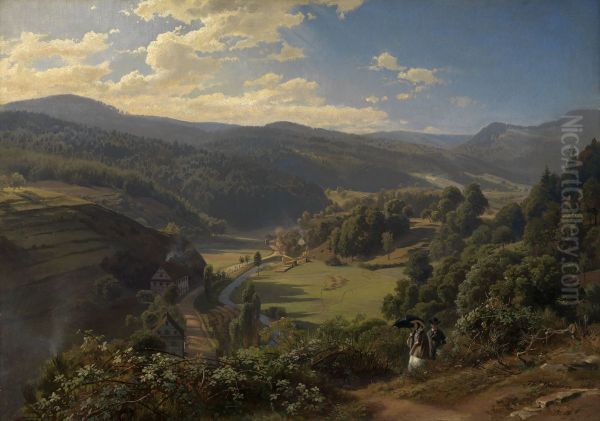 Das Geroldsauer Tal bei Baden-Baden Oil Painting by Johann Wilhelm Schirmer