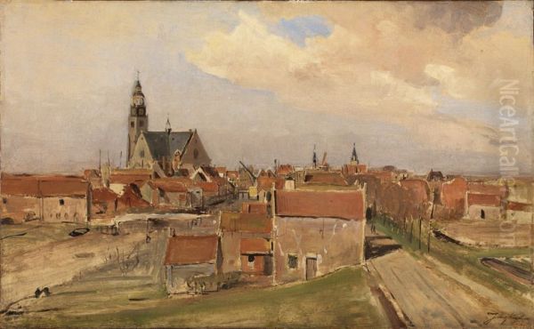 Ansicht von Maassluis Oil Painting by Johan Jongkind