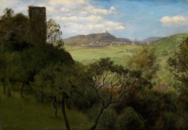 View of Falkenstein in the Taunus Oil Painting by Hans Thoma