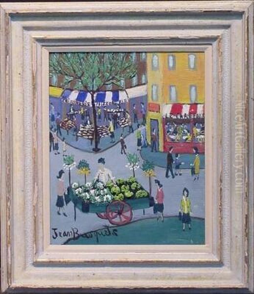 Street Corner In Paris Oil Painting by Juan Busquets