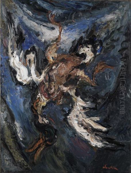 Ente auf blauem Grund Oil Painting by Chaim Soutine